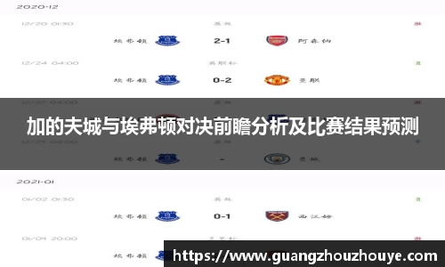 加的夫城与埃弗顿对决前瞻分析及比赛结果预测
